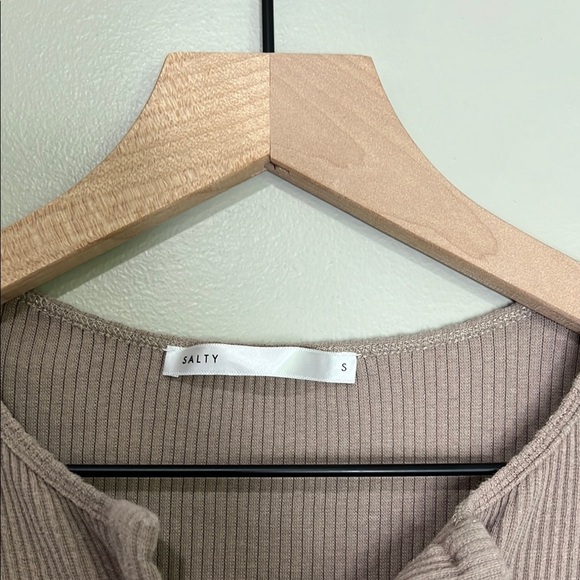 Salty Long Sleeve Bodysuit Women's Taupe Small - Picture 2 of 7